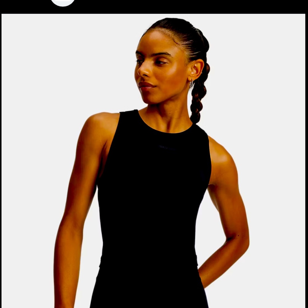 Edikted Harlowe Ribbed Racerback Tank Top in black
